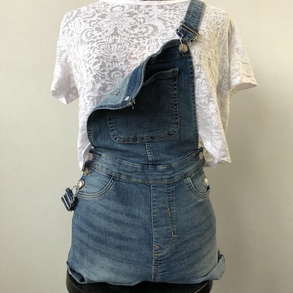 Denim Overall Shorts - Picture 4 of 5